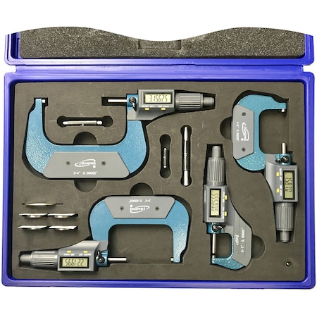 Igaging 4 Piece IP40 Digital Micrometer Set 0-4" - 35-040-214 35-040-214